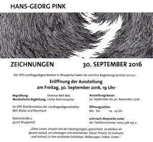 Einladungskarte zu Ausstellung im SPD Wahlkreisbüro